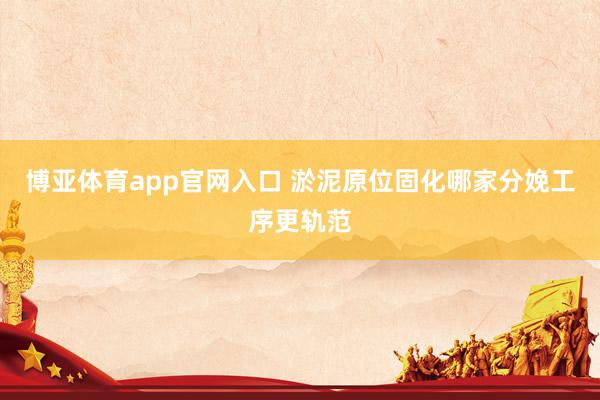 博亚体育app官网入口 淤泥原位固化哪家分娩工序更轨范
