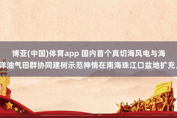 博亚(中国)体育app 国内首个真切海风电与海洋油气田群协同建树示范神情在南海珠江口盆地扩充。