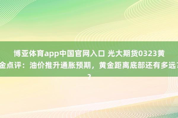 博亚体育app中国官网入口 光大期货0323黄金点评：油价推升通胀预期，黄金距离底部还有多远？