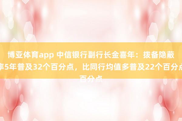 博亚体育app 中信银行副行长金喜年：拨备隐蔽率5年普及32个百分点，比同行均值多普及22个百分点