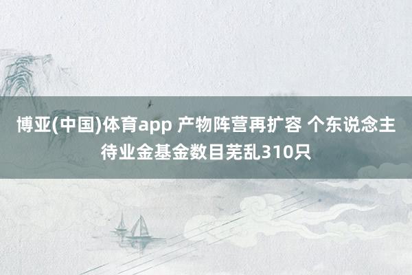 博亚(中国)体育app 产物阵营再扩容 个东说念主待业金基金数目芜乱310只