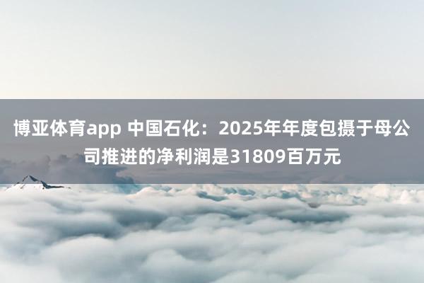 博亚体育app 中国石化：2025年年度包摄于母公司推进的净利润是31809百万元