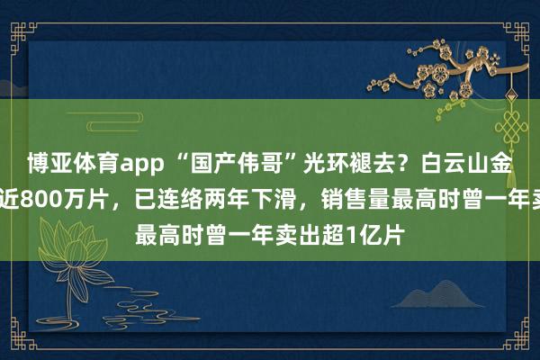 博亚体育app “国产伟哥”光环褪去？白云山金戈旧少小卖近800万片，已连络两年下滑，销售量最高时曾一年卖出超1亿片