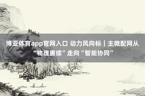 博亚体育app官网入口 动力风向标｜主微配网从“物理赓续”走向“智能协同”
