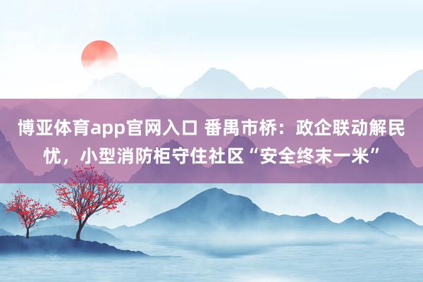 博亚体育app官网入口 番禺市桥：政企联动解民忧，小型消防柜守住社区“安全终末一米”