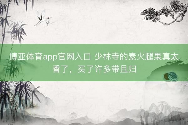 博亚体育app官网入口 少林寺的素火腿果真太香了，买了许多带且归