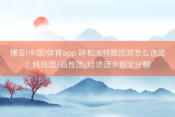 博亚(中国)体育app 呼和浩特跟团游怎么选团？纯玩团/品性团/经济团永别全分解