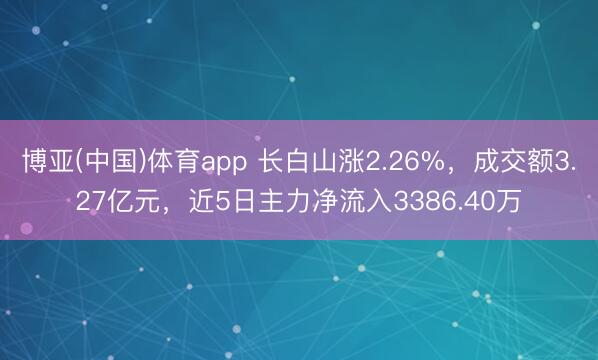 博亚(中国)体育app 长白山涨2.26%，成交额3.27亿元，近5日主力净流入3386.40万